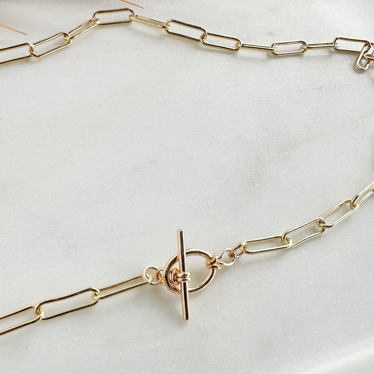 Paperclip Necklace with Toggle clasp