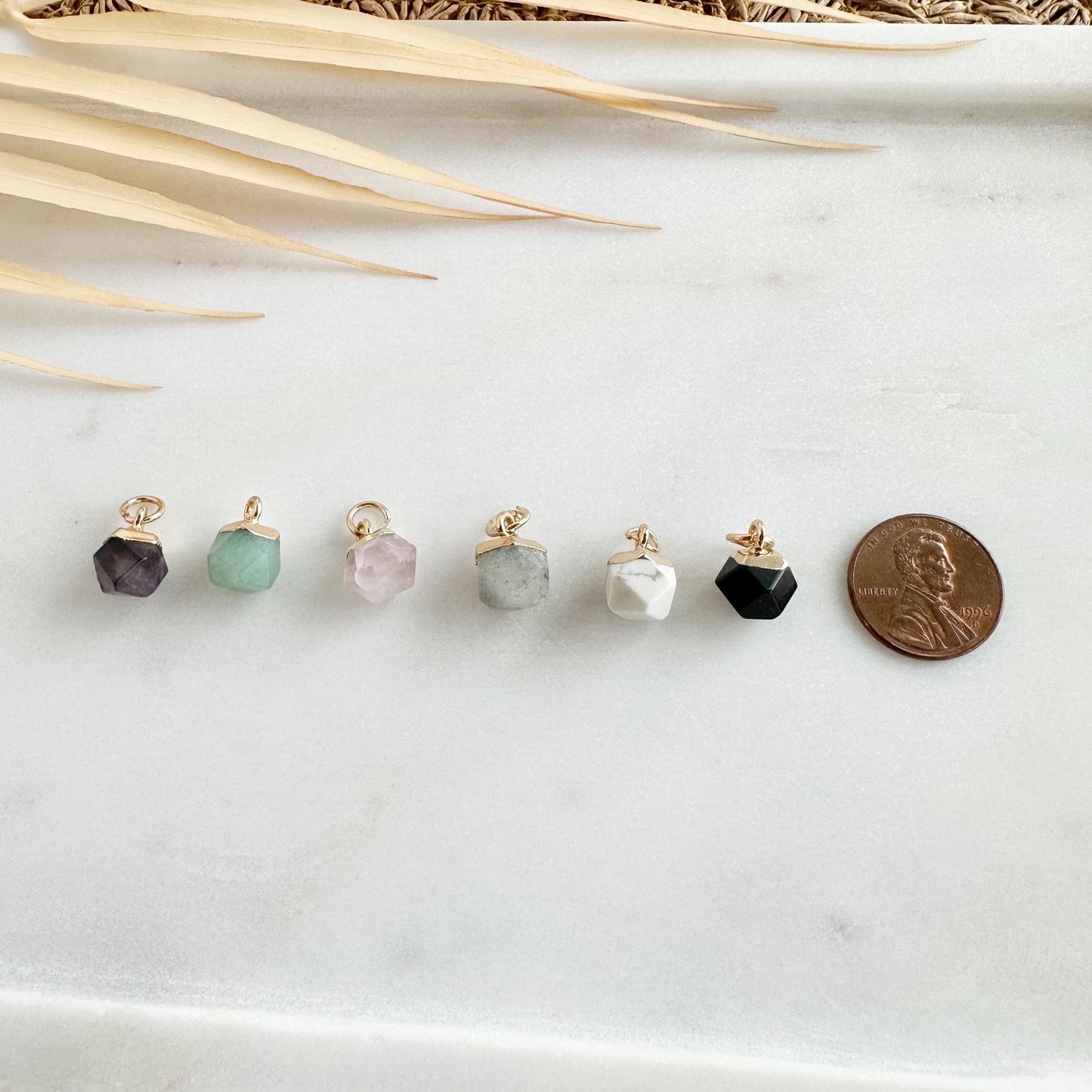 Faceted Natural Stone Charm