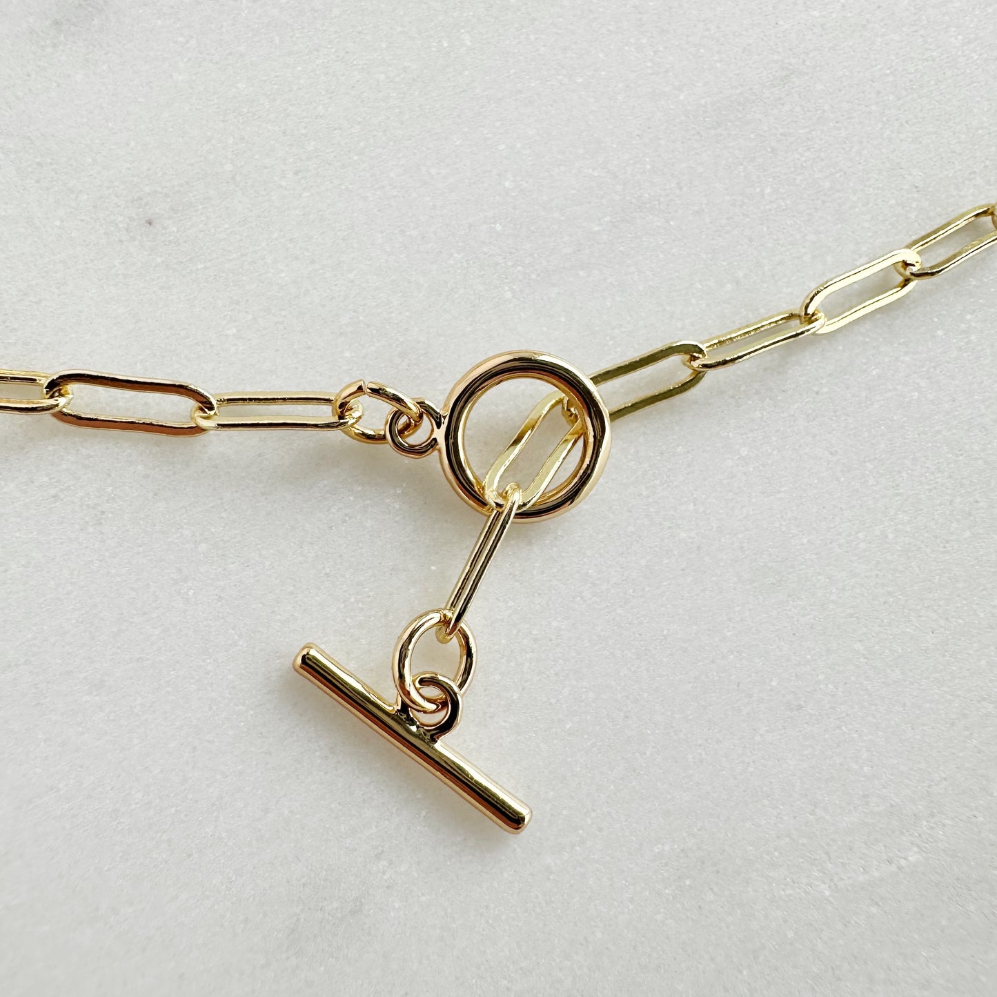 Paperclip Necklace with Toggle clasp
