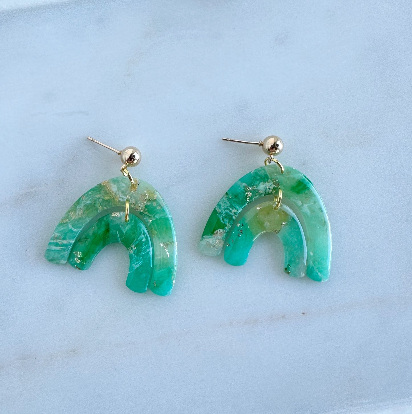Green Marbled Dangles