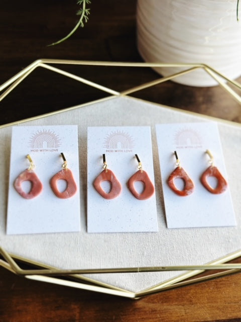 Red Canyon Small Organic Shape Dangle Earrings