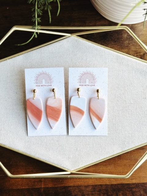Red Canyon Marbled Dagger Dangle Earrings