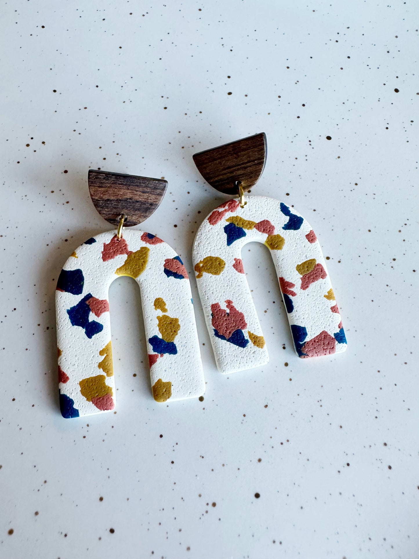 Terrazzo Arch Dangle Earrings