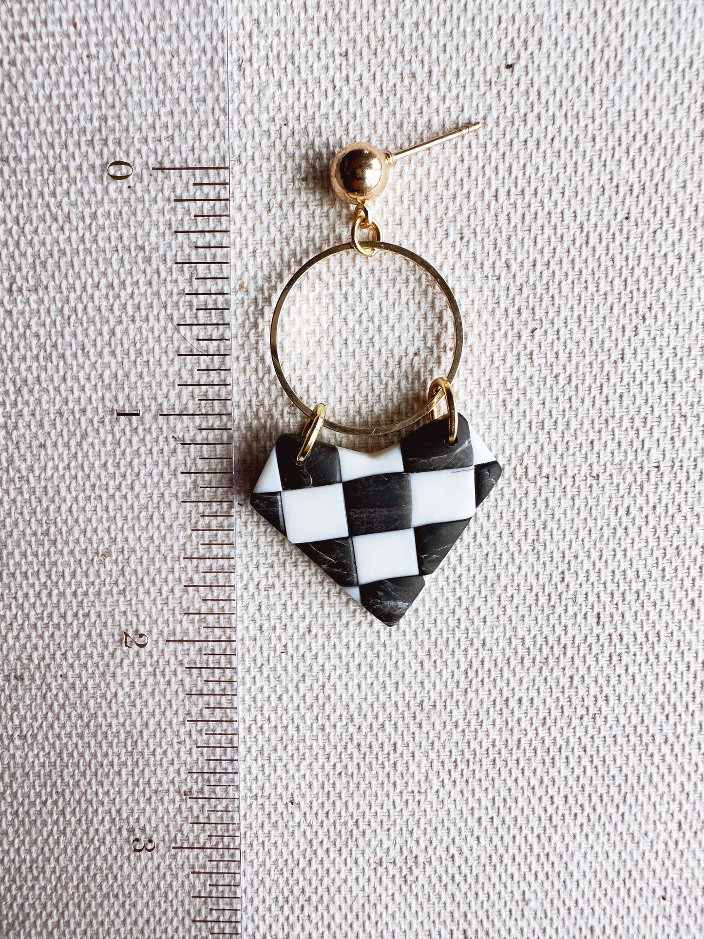 Vintage Checkered Dangle Earrings