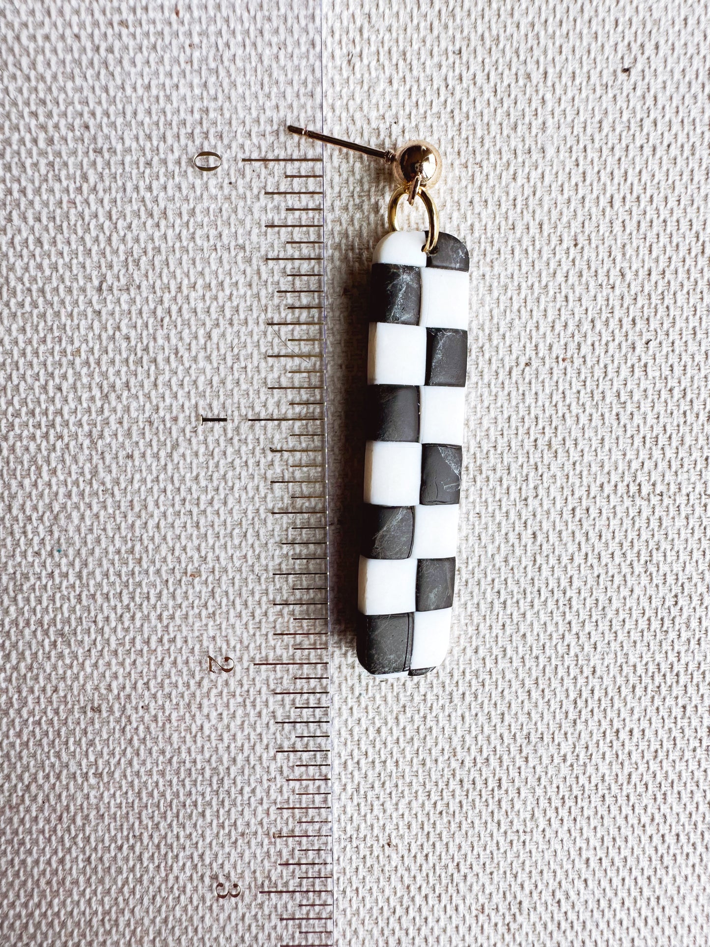 Vintage Checkered Dangle Earrings