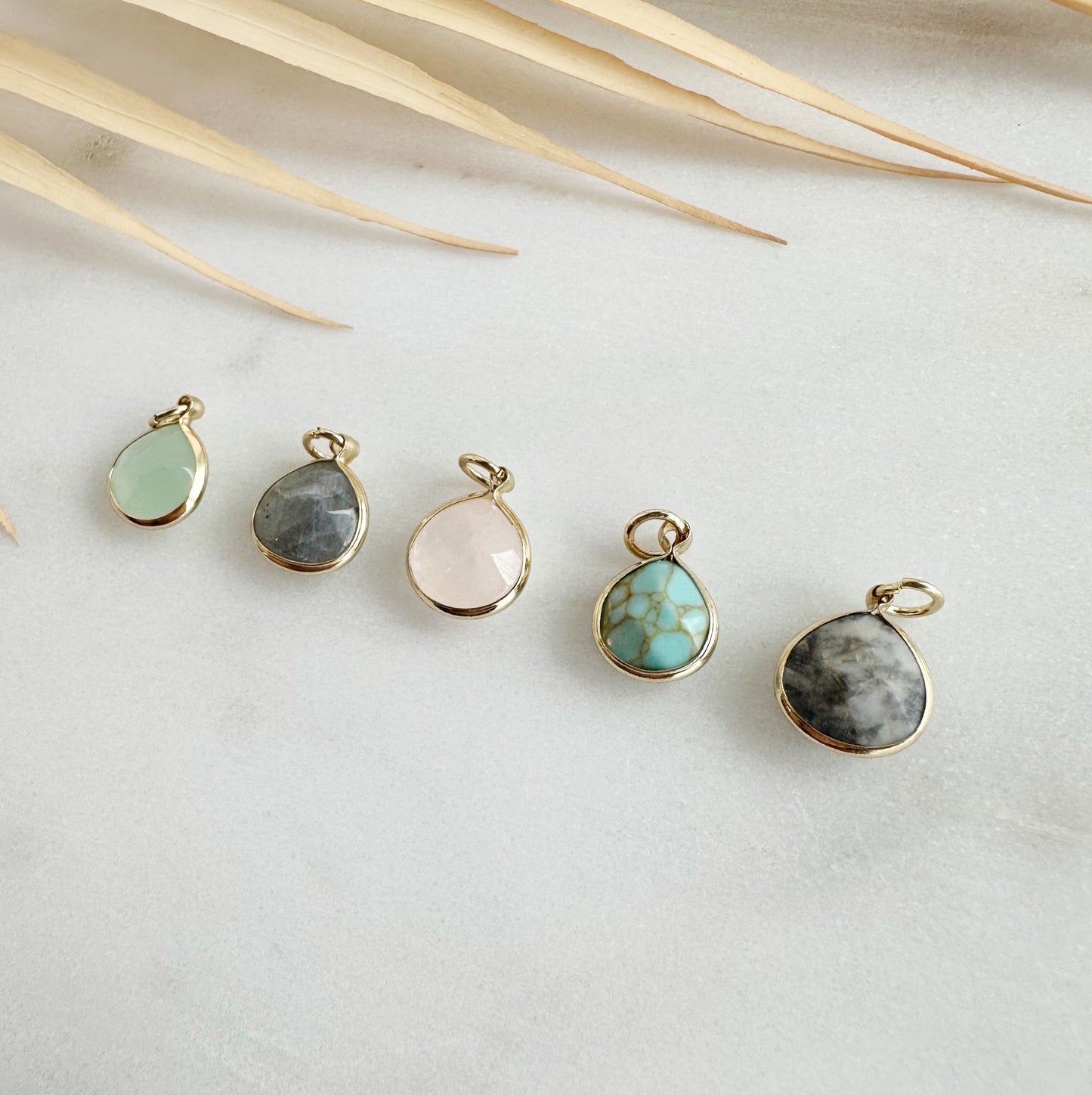 Teardrop Stone Charms