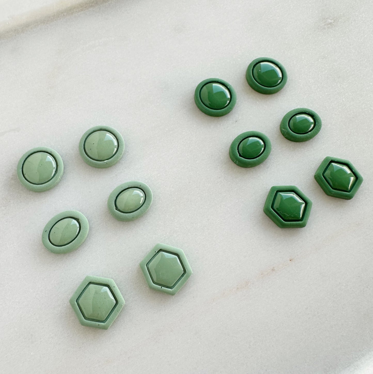 Green Button Studs