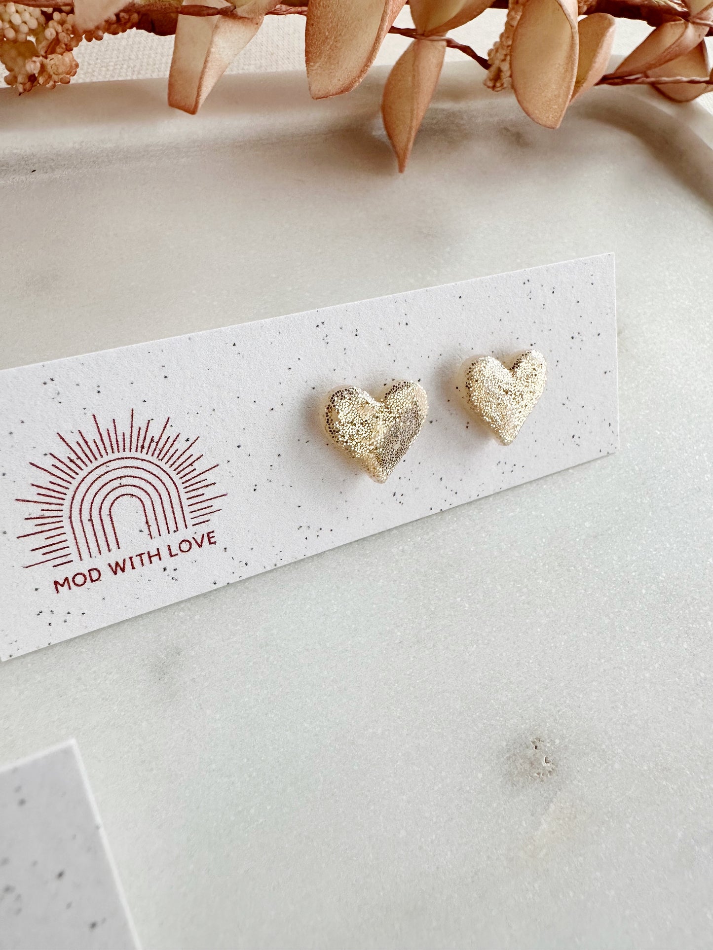 Champagne Gold Glitter Studs