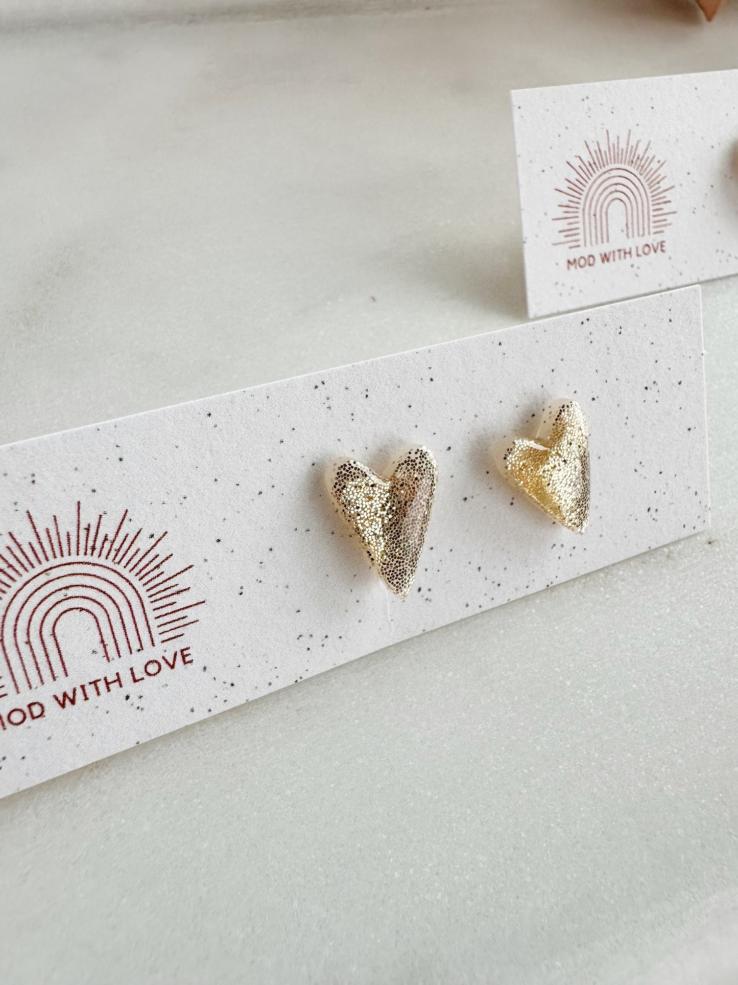 Champagne Gold Glitter Studs