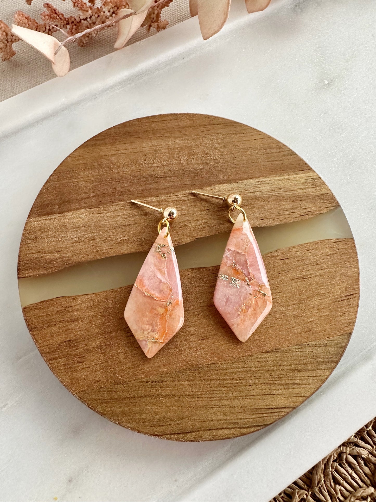 Pink Marbled Dangles