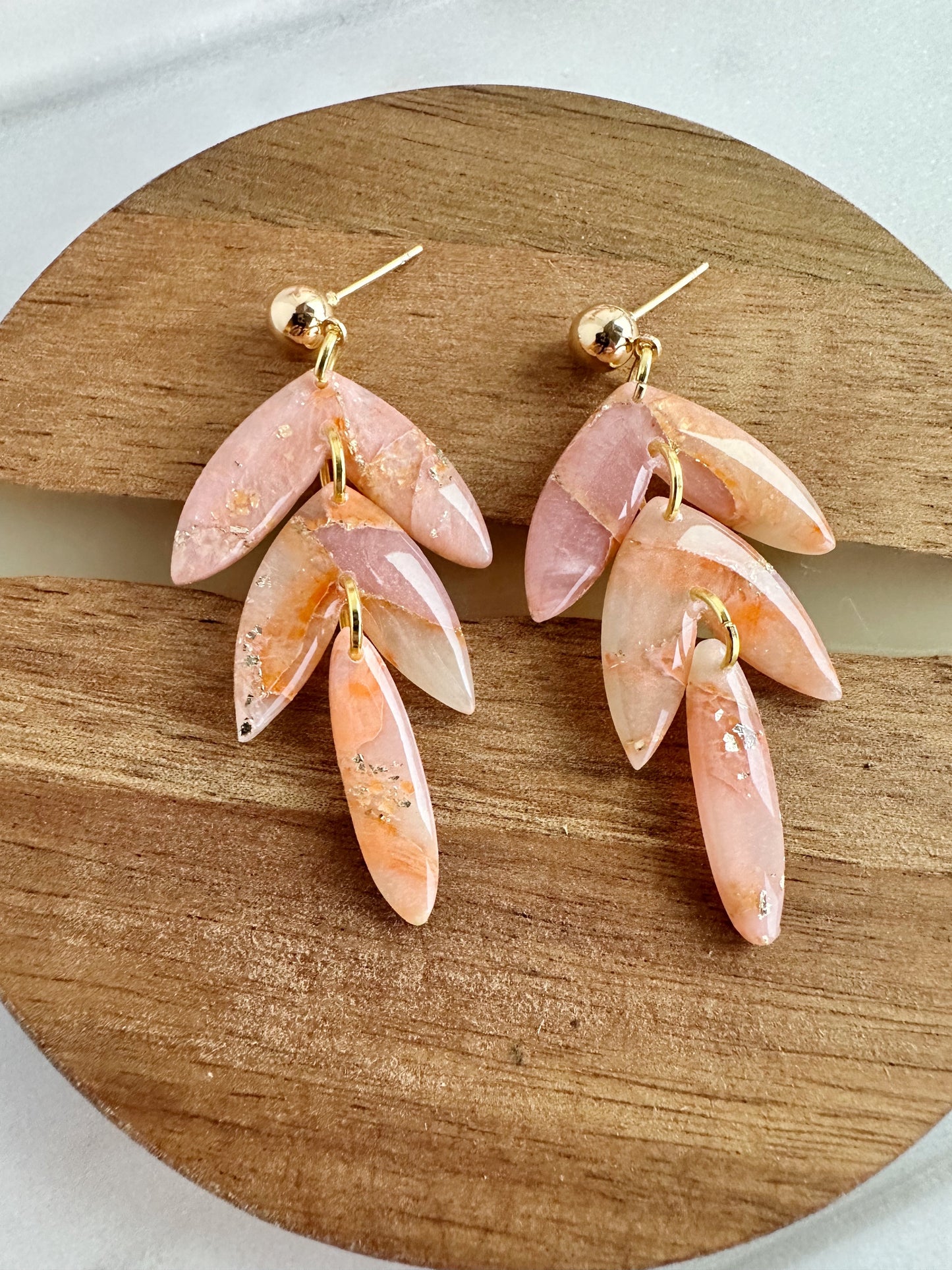 Pink Marbled Dangles