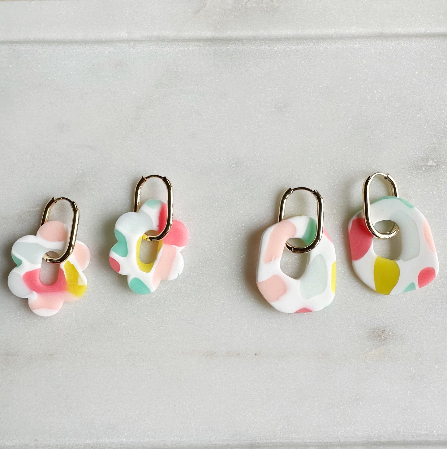 2-for-1 Stained Glass Clay Charm with Hoop
