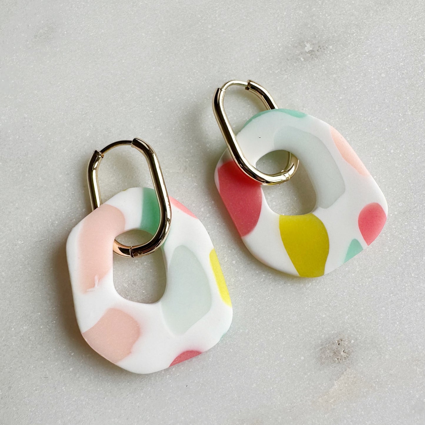 2-for-1 Stained Glass Clay Charm with Hoop