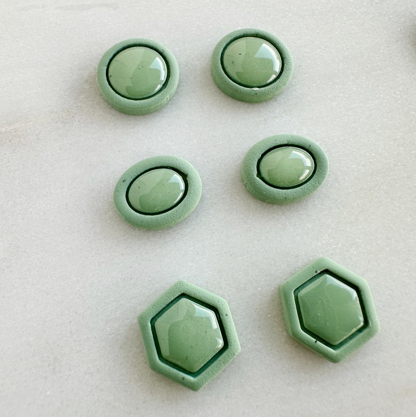 Green Button Studs