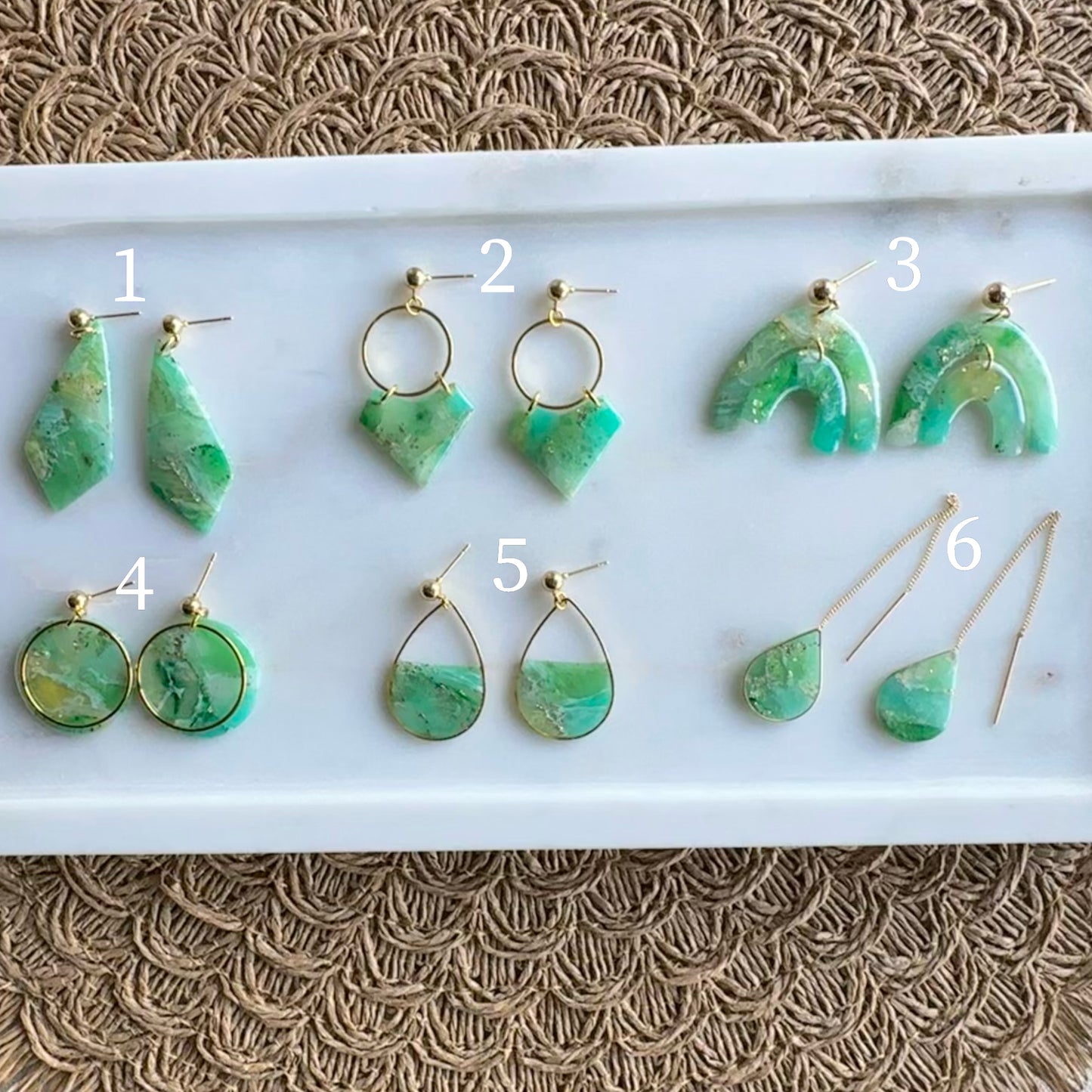 Green Marbled Dangles