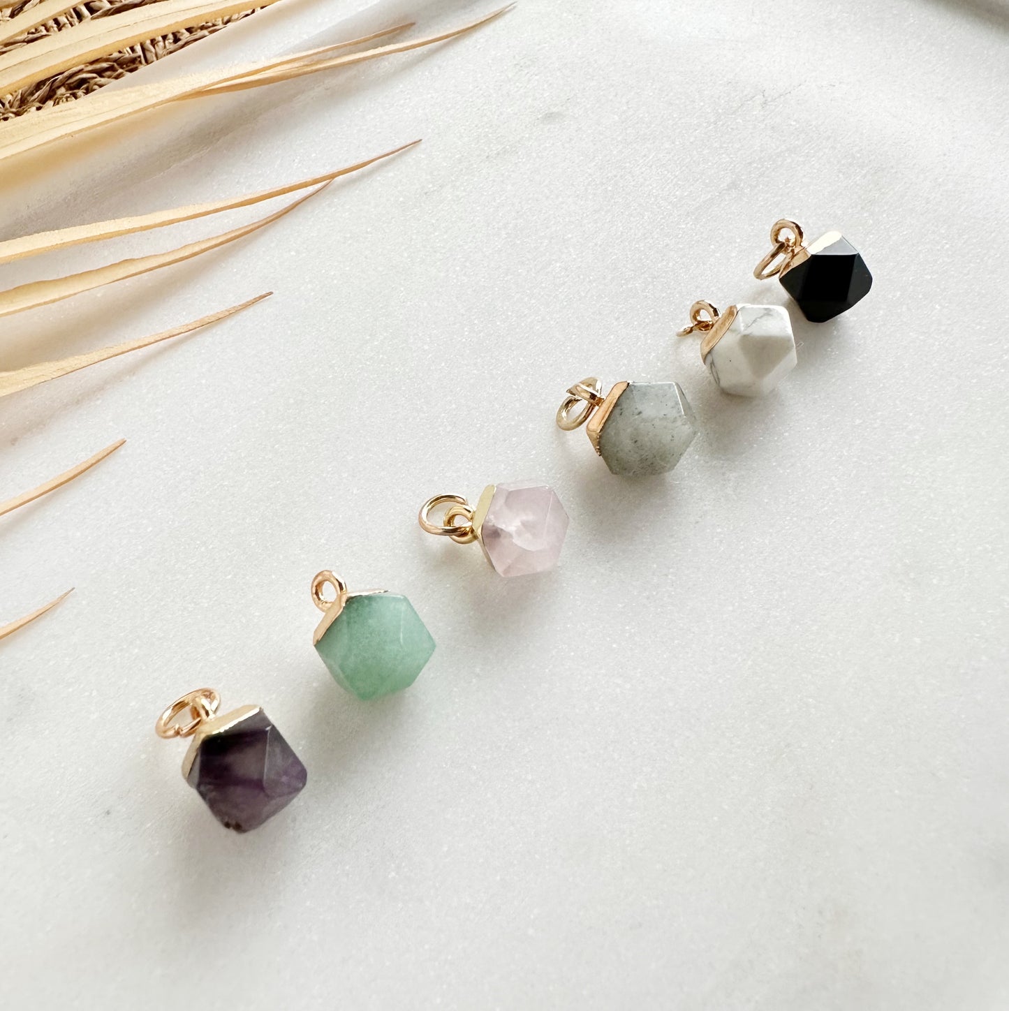 Faceted Natural Stone Charm