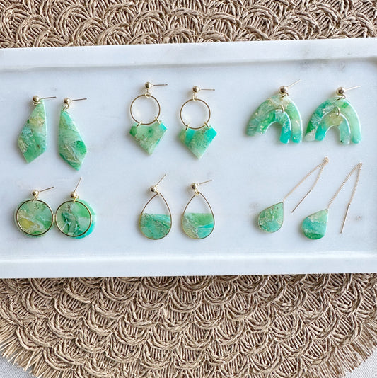 Green Marbled Dangles