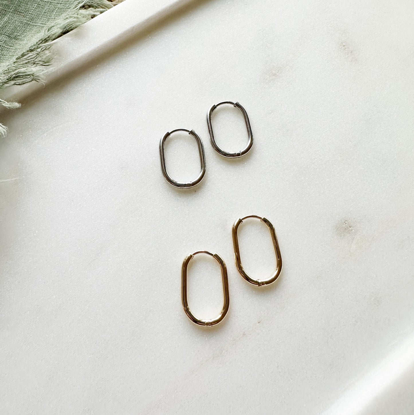 2-in-1 Huggie Hoop with Opal Charm Dangle
