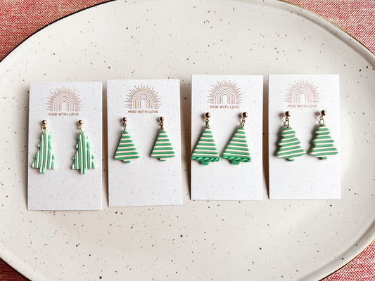 Striped Christmas Tree Dangles