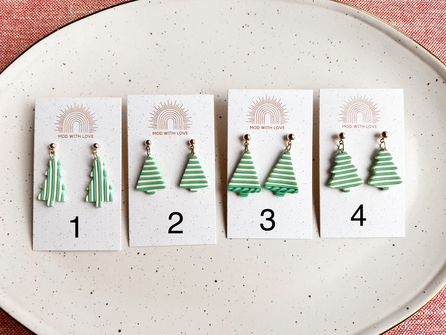 Striped Christmas Tree Dangles