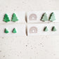 Christmas tree marbled green studs