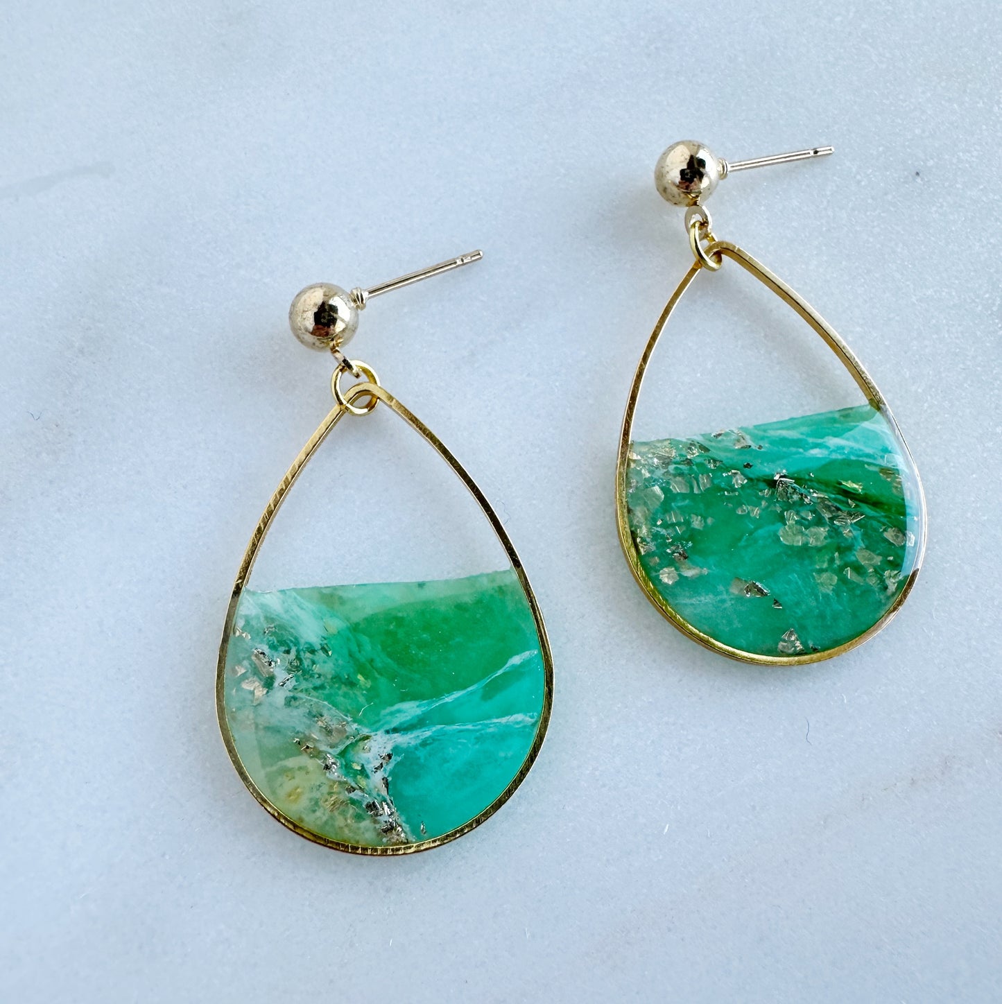 Green Marbled Dangles