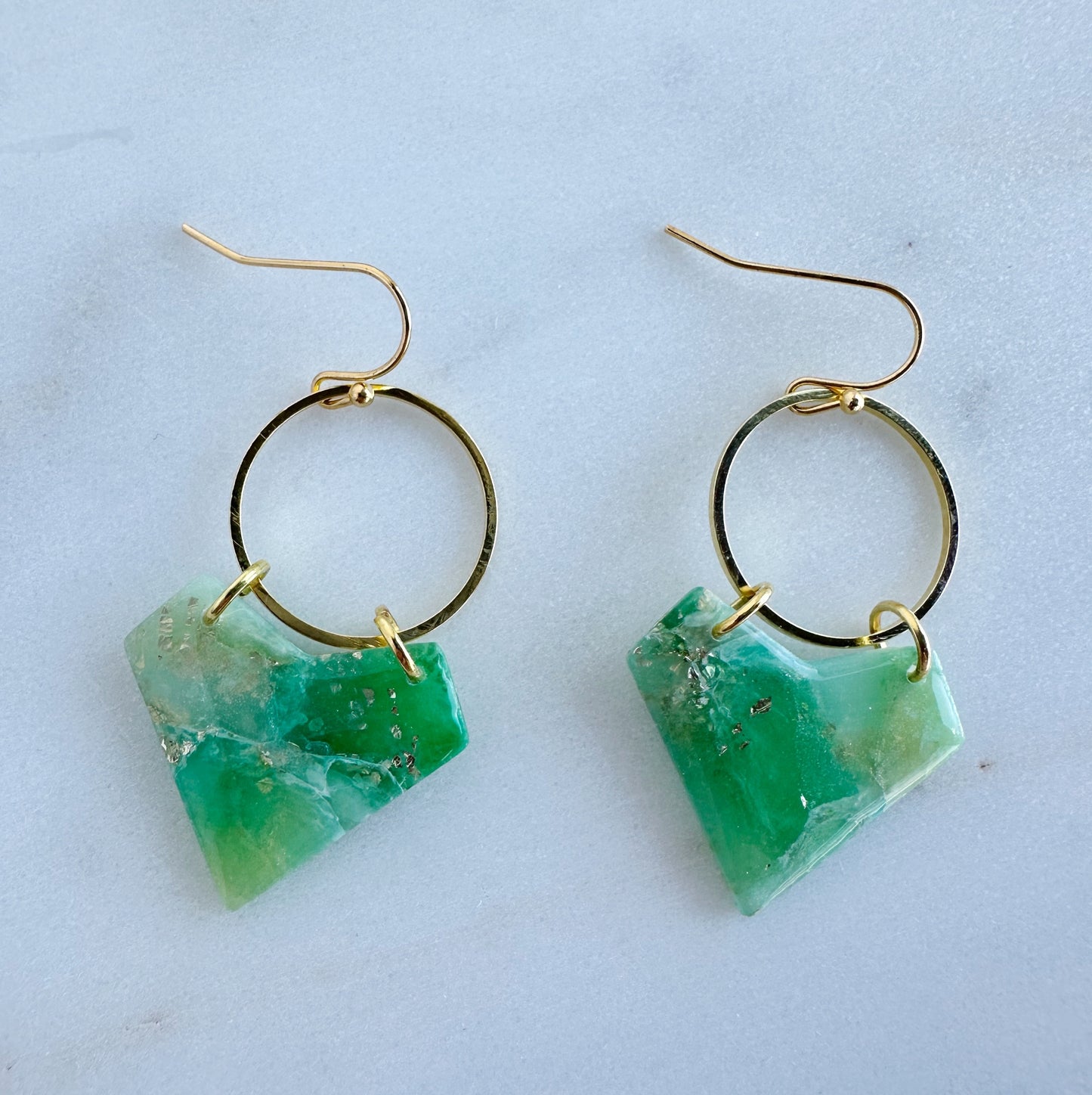 Green Marbled Dangles