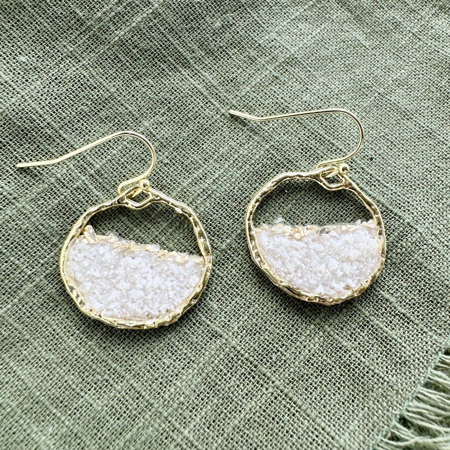 Opal Druzy Hoops