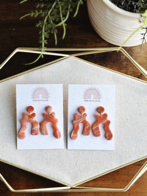 Red Canyon Blobby Arch Dangle Earrings
