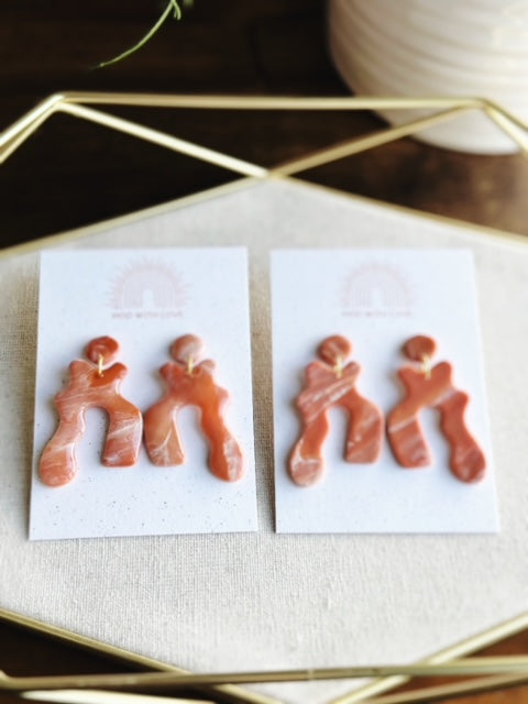 Red Canyon Blobby Arch Dangle Earrings