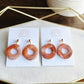 Red Canyon Round Organic Shaped Dangle Earrings