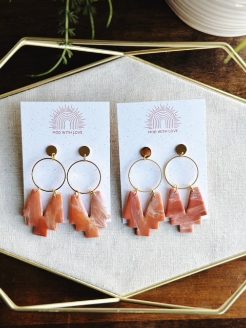 Red Canyon Aztec Dangle Earrings