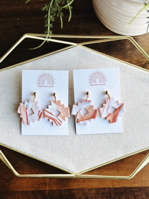 Red Canyon Aztec Dangle Earrings