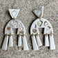 Abalone Shell Statement Pearl Dangle Clay Earrings