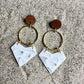 White/Translucent Marbled Dangle Earrings