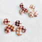 Checkered Tortoise Shell Chunky Arch Dangle Earrings