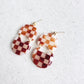 Checkered Tortoise Shell Dangle Earrings