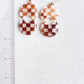 Checkered Tortoise Shell Dangle Earrings
