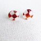Checkered Tortoise Shell Post Earrings