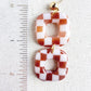 Checkered Tortoise Shell Square Dangle Earrings