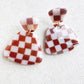 Checkered Tortoise Shell Earrings