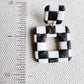 Vintage Checkered Square Dangle Earrings