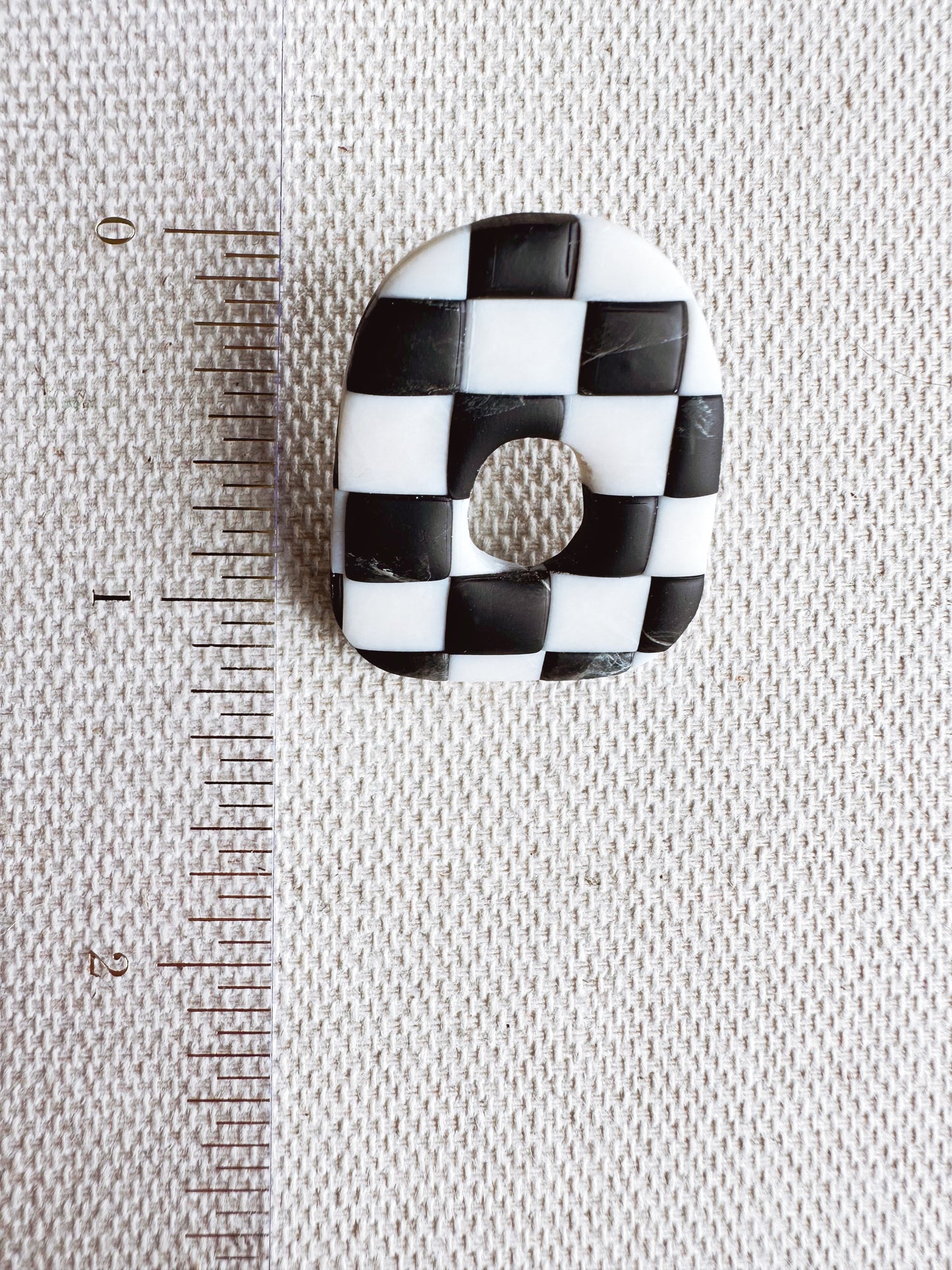 Vintage Checkered Large Post Earrings