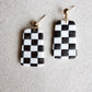 Vintage Checkered Dangle Earrings