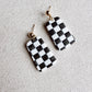 Vintage Checkered Dangle Earrings