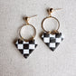 Vintage Checkered Dangle Earrings