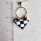Vintage Checkered Dangle Earrings