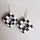 Vintage Checkered Earrings
