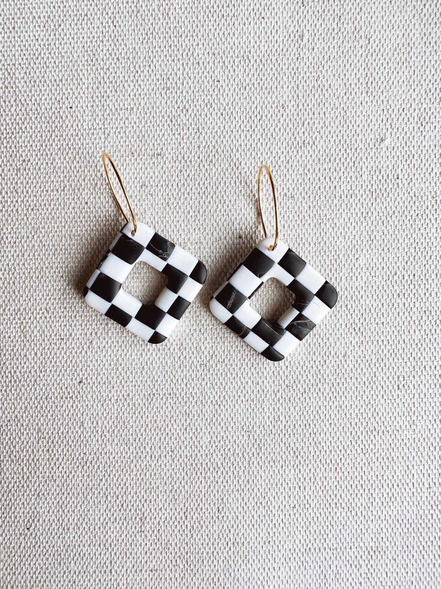 Vintage Checkered Earrings