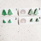 Christmas tree marbled green studs